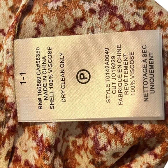 Joie Women's XS Jenny Floral‎ Balloon Sleeve Top Feminine Bohemian Umber Multi - Picture 5 of 7